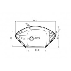 Chiuveta pentru bucatarie Pyramis inox Nefeli 102x55 1B 2D Microtexturat